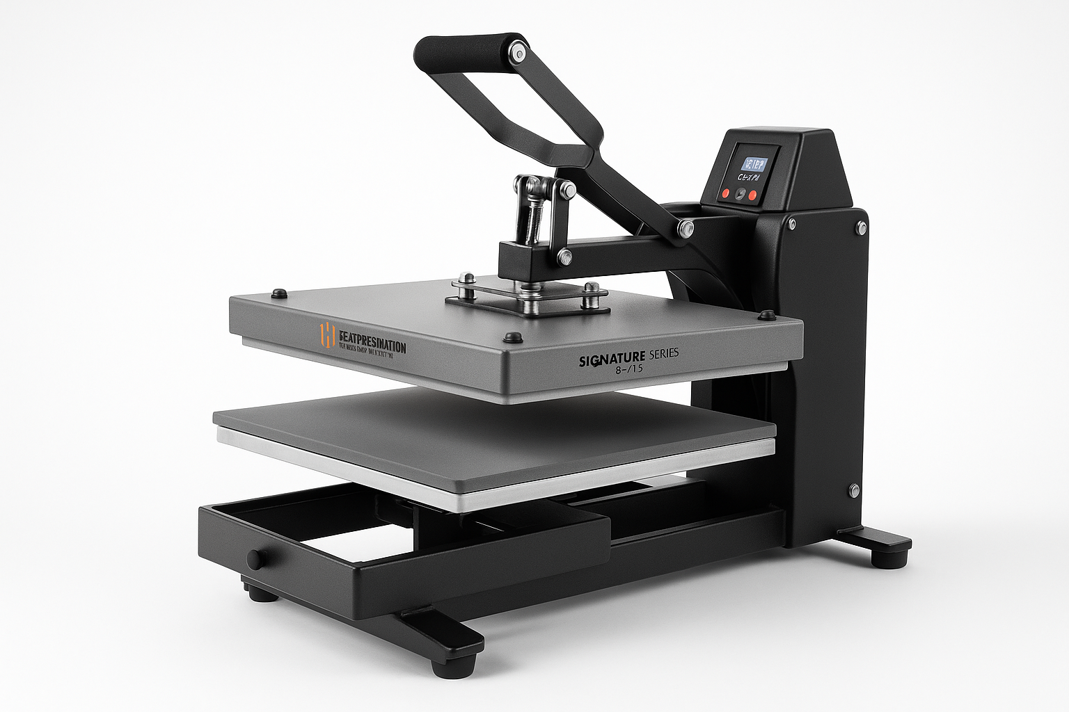 Heat Press Nation Signature Series 15" x 15" Slide Out Drawer left side view